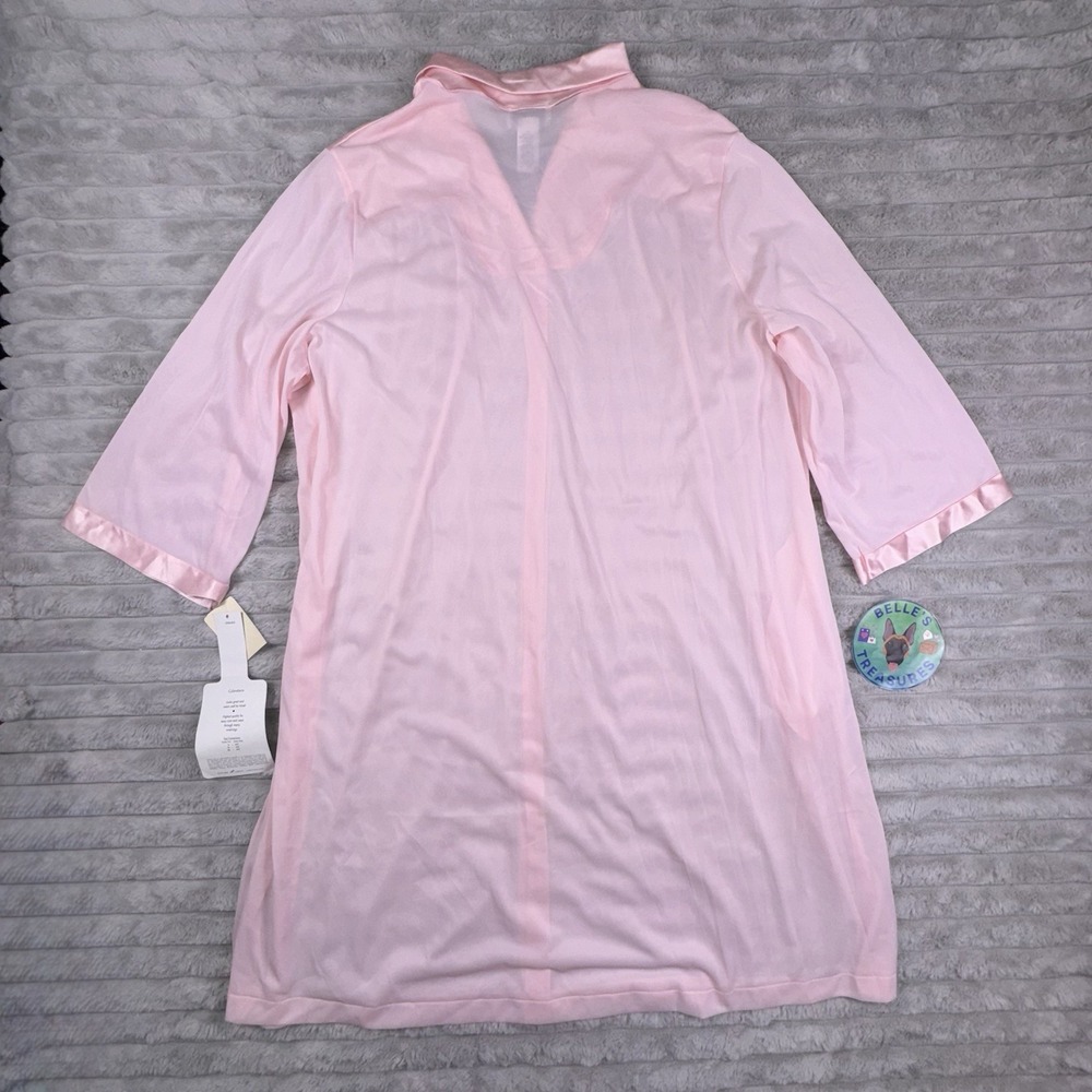 VTG Vanity Fair Pink Champagne Button Up Night Gown Robe NWT Deadstock USA Made - Picture 9 of 9